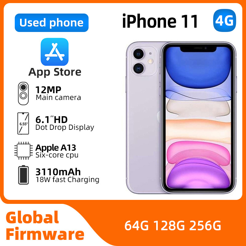 iPhone 11 4g Smartphone Unlocked 256GB All Colours Good Condition Original Used Phone