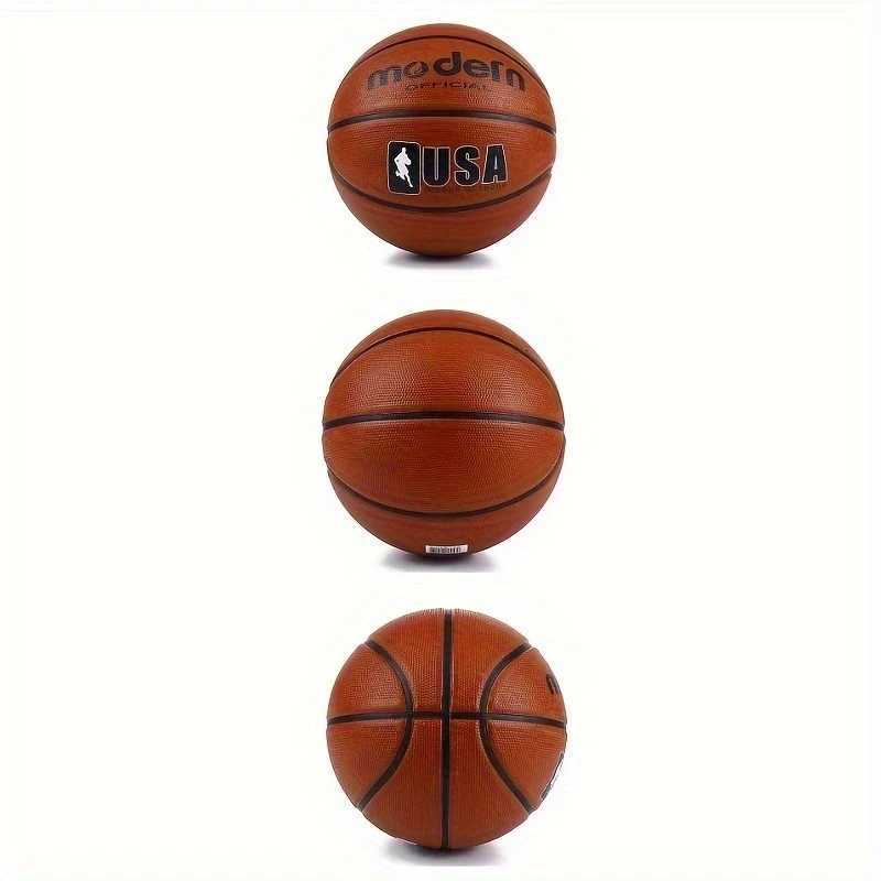 1pc official adult teenager basketball - brown size 4/5/6/7 basketball - durable rubber indoor/outdoor professional game ballW251115