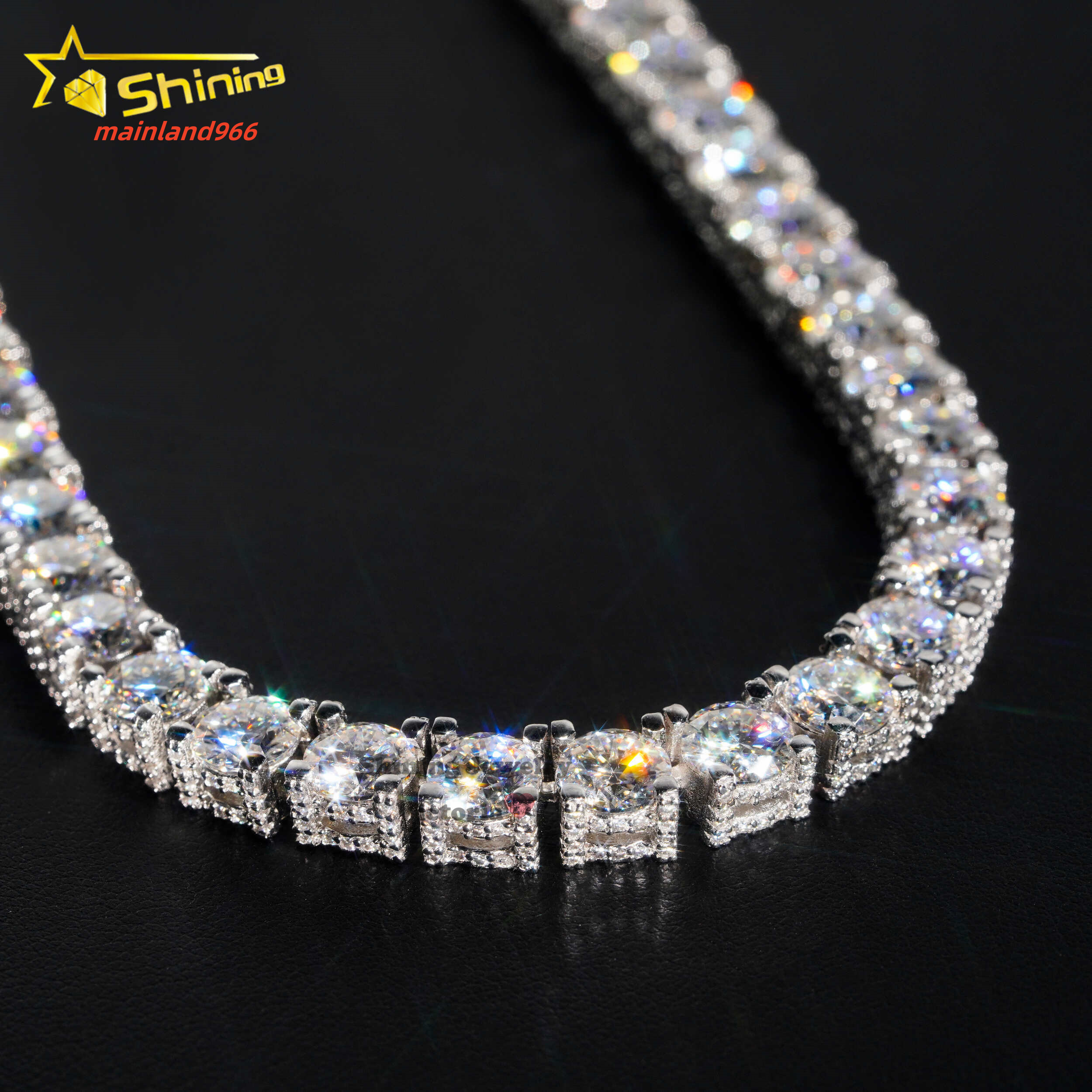 Cheapest Price Luxury Hip Hop Jewelry Mens 5mm 6.5mm 14K Gold Plated VVS Moissanite Diamond Tennis Chain Necklace