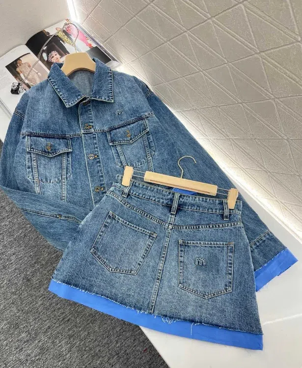 Women Vintage Loose Long Sleeve Print Cotton Jean Jackets Spring Fall Female Casual Blue Denim Jacket Coats Streetwear Outwear
