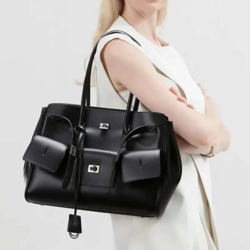 Buckle Designer Fashion Handbags PU Leather Brand Shoulder Multipockets High Capacity Purses Women's Underarm Bags