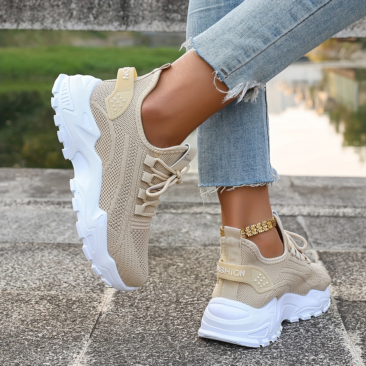 Women'S Fashion Solid Color Lace Up Low Top Sports Shoes, Breathable Fabric Upper, PVC Sole, Superfine Fiber Insole, Hand Washable, No Dry Clean,