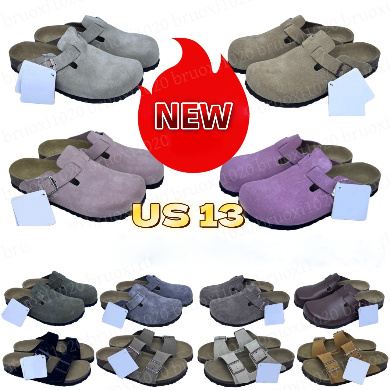 Designer Clogs Sandals Clog Slippers Cork Flat Fashion Summer Genuine Leather Slide Favourite Beach Casual Shoes Women Men Slippers Size 35-46