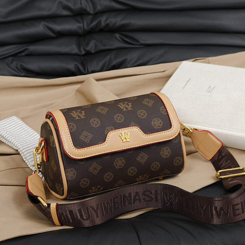Small bag women's new all-in-one cylindrical printed temperament ladies single shoulder crossbody bag 2025