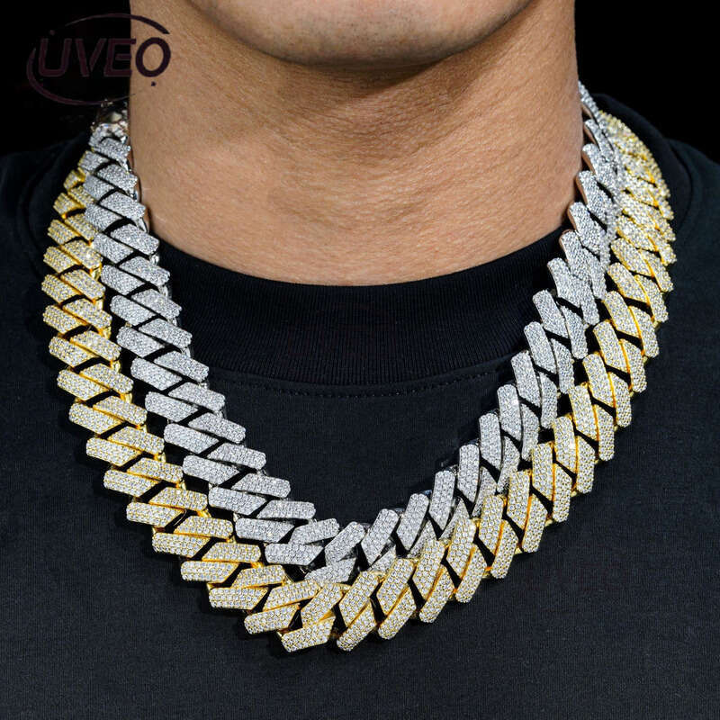 VVS Iced Out Gold 925 Jewelry Sterling Silver Moissanite Cuban Anklet Hiphop Pass Diamond Tester Pendant Cuban Link Chains Mens Fashion Gift Moissanit