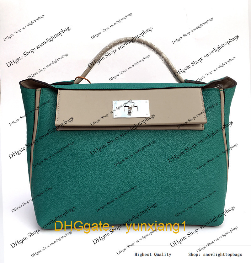 designer bag tote bag MINI2424 29cm2424 bag Togo leather splicing swift women's small shoulder bag women's handbag genuine leather women's bag