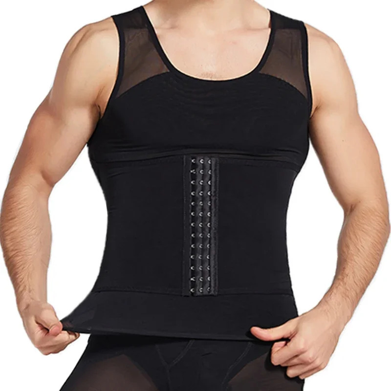 Mens Body Shaper Compression Vest Abdomen Shapewear Tummy Slimming Sheath Gynecomastia Shapers Corset Waist Trainer Fajas Tops 250415
