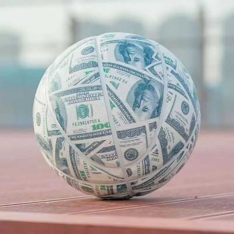 Size 7 Basketball PU Dollar Edition Graffiti Balls Wear-Resistant Anti-Slip Outdoor Indoor Professional BasketballW251115