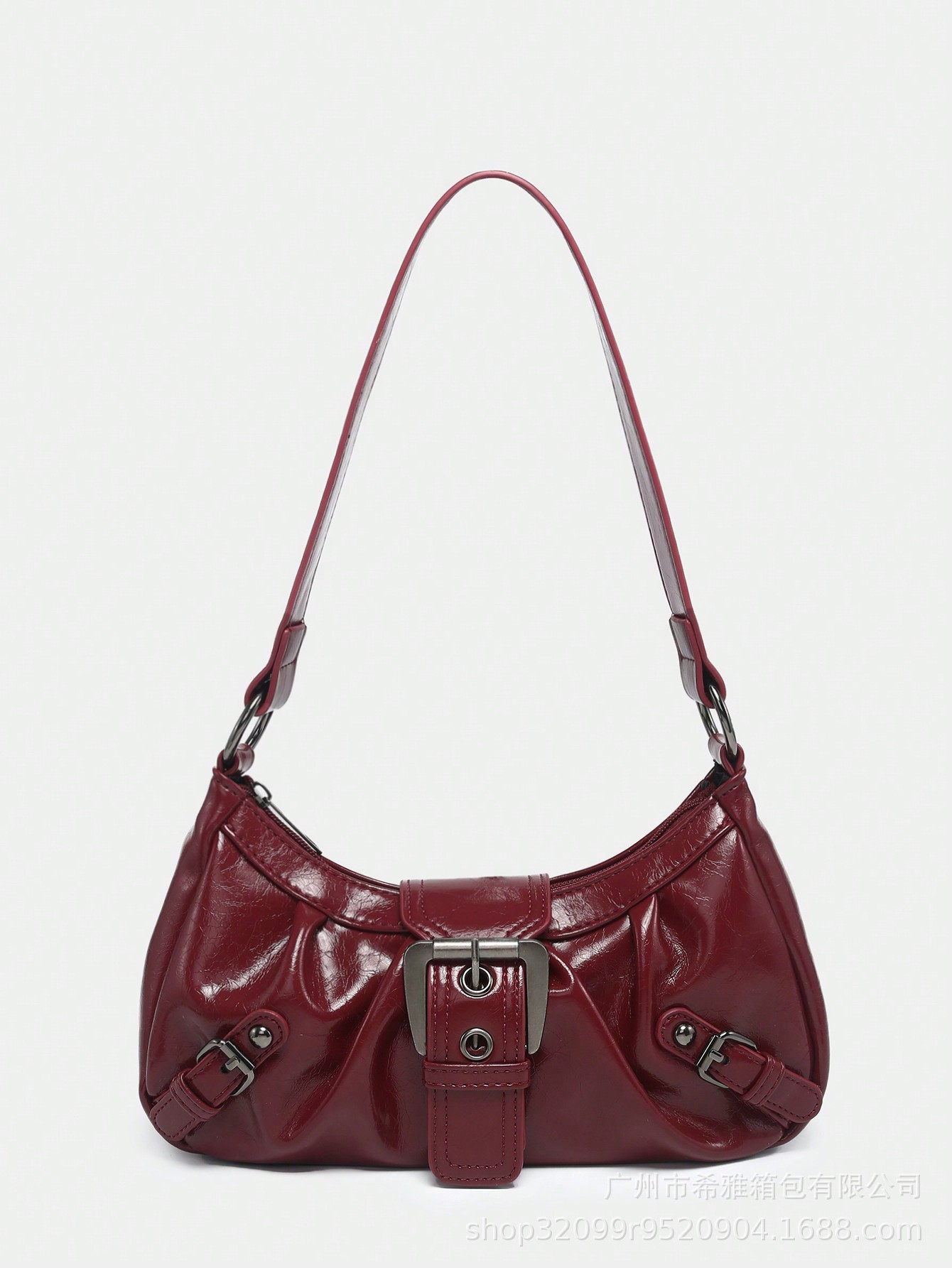 2025 Spring Collection Hot-selling Overseas Maillard Retro Style, Spicy Girl Wasteland Style Distressed Two-tone Leather Shoulder Bag new design