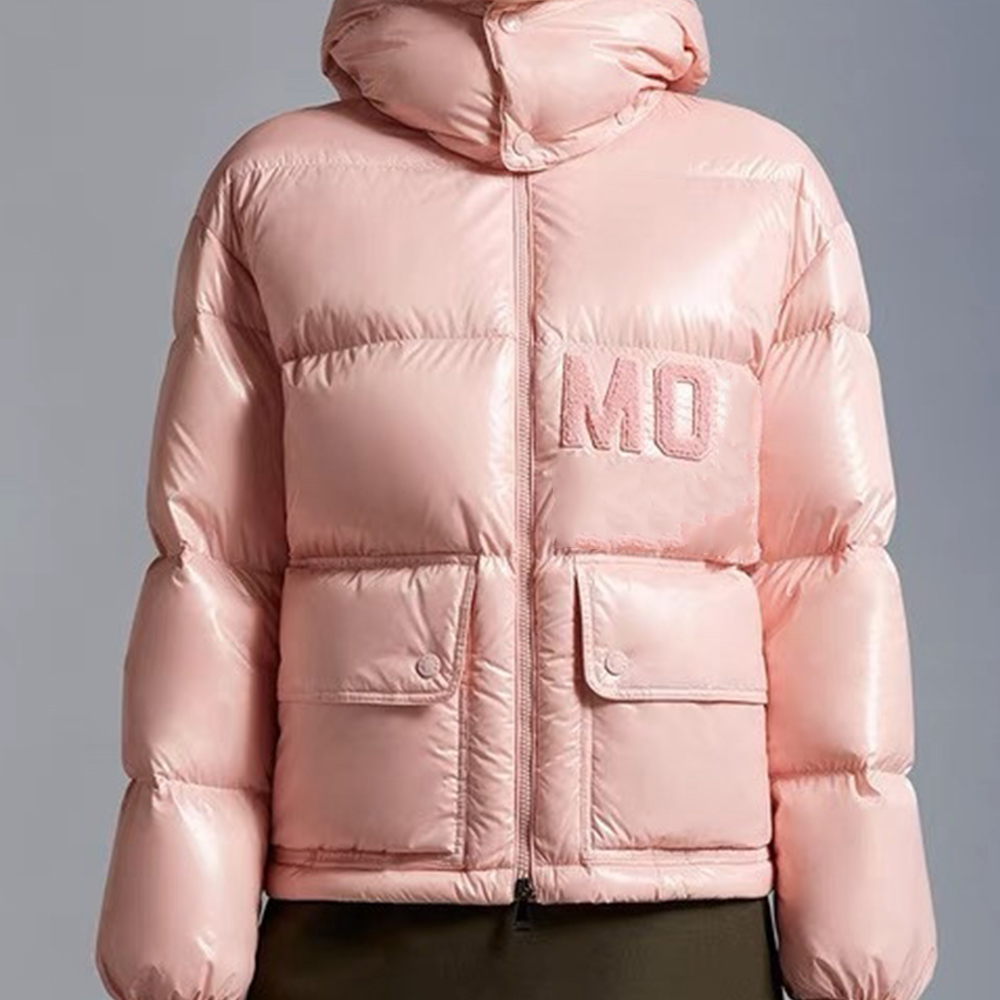 Abbaye Designer Womens puffer jacket fashion winter Hooded puffer jackets Parkas Slim Embroidered badge Women's Outerwear Coats