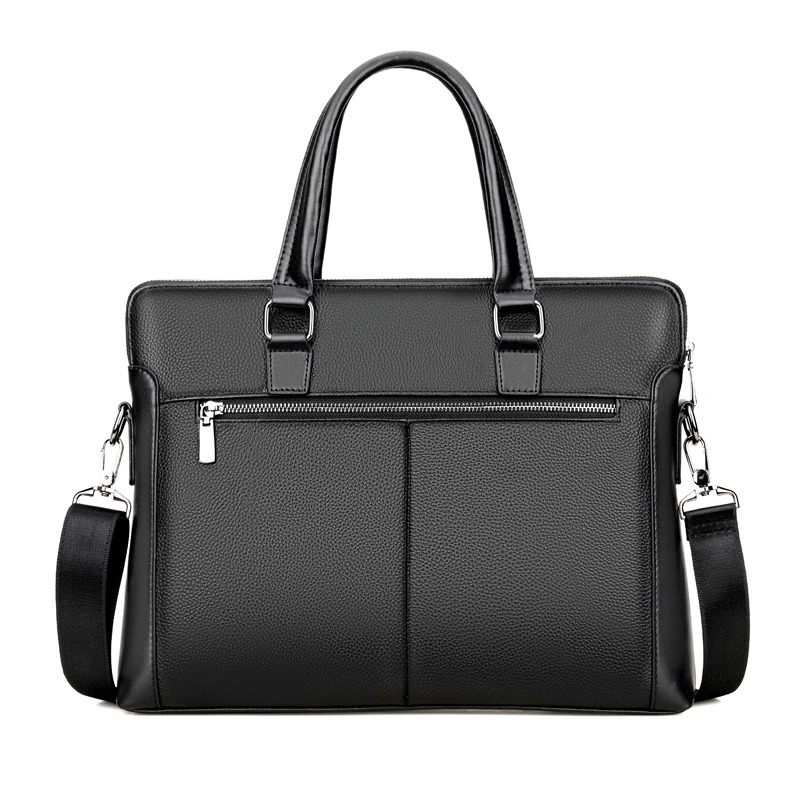 Cow Genuine Leather Business Mens Briefcase Male Briefcase Shoulder Bag Men Messenger Bag Solid Tote Computer Bag 251113