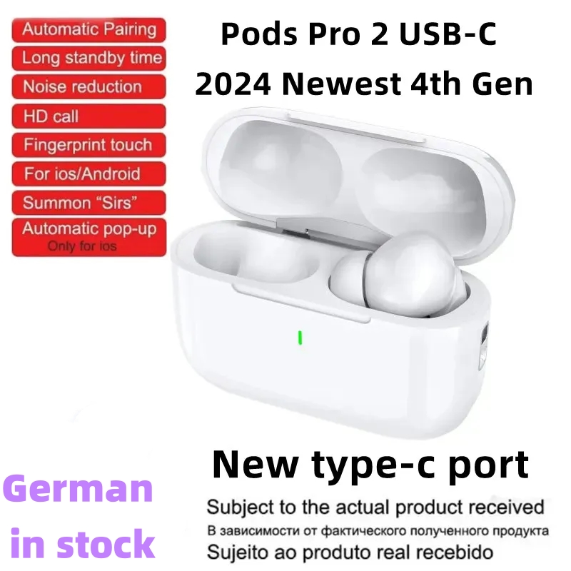 Usb c earbuds Pods 4th gen Pods Pro 2 With ANC USB C TWS Earphones Wireless Headphones Active Noise Cancellation Pods 2nd Bluetooth Earphone Headset USB-C charging port