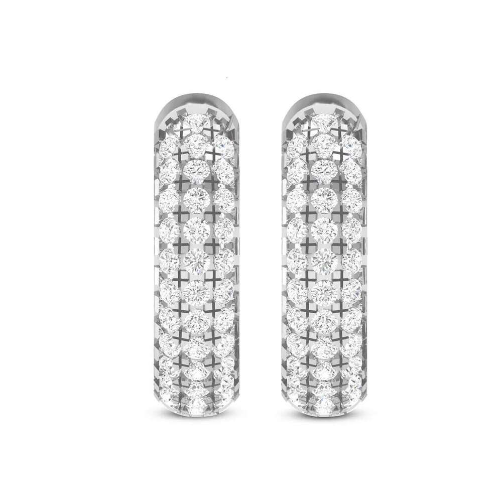 Kirin Palace Sier Real 60pcs Little Moissanite Earrings Women Sparkg Jewelry Gifts White/Yellow Gold Hoops Earring