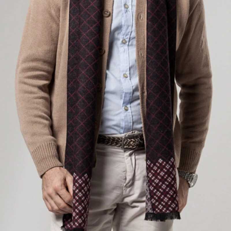Luxury New Luxury Brand Business Mens Scarf Cashmere Scarfs Shawl High Quality Winter Warm Scarves Men Y251115