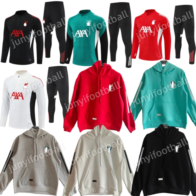 2025 26 chandal L iverpoolf fc The RedsMohamed Salah Darwin LFC Mens Soccer Tracksuits Sets 25 26 Football soccer training Men's sweatshirt hoodie