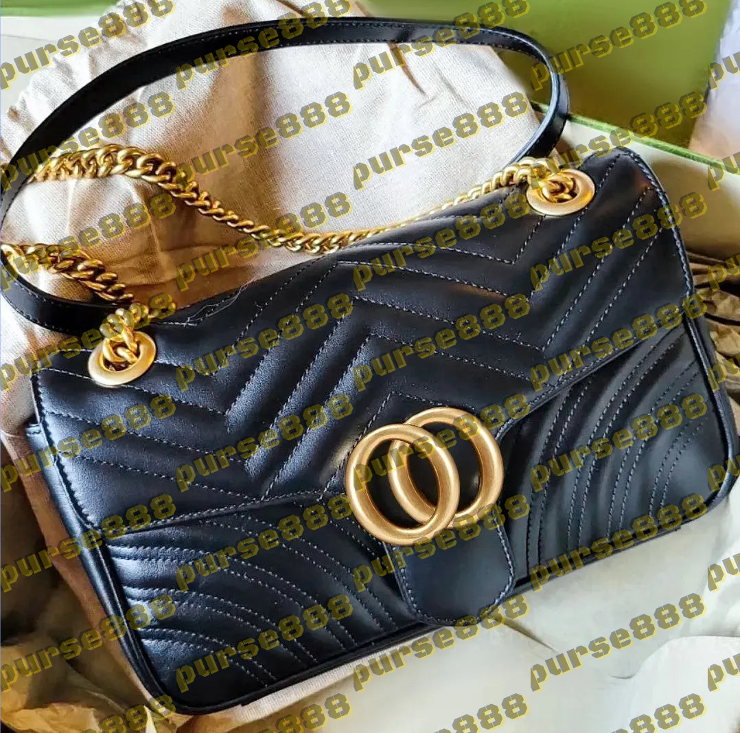 Designer Bag Shoulder Bag Purse Crossbody Fashion Crossbody Designer Bag Luxury Bag Gold Chain Cowhide Cowhide Flap MM Size Black Tote High Quality Purse Bag