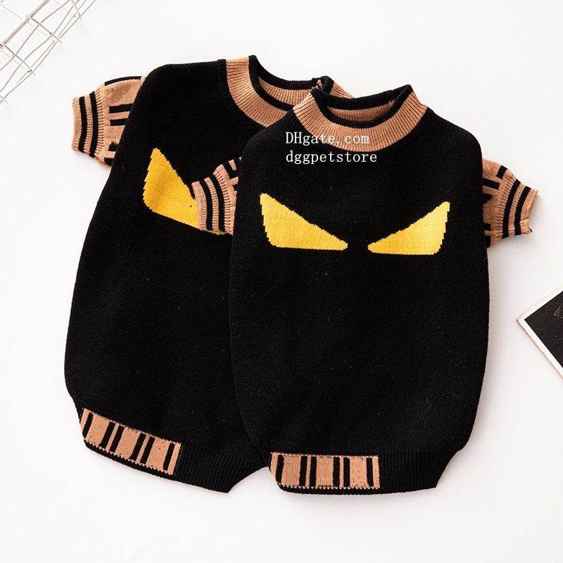 Designer Dog Clothes Luxury Dog Apparel Knitted Pullover Dog Sweater Cold Weather Puppy Coats Stitching Knitwear with Classic Letter for Small Medium Dogs XXL A837