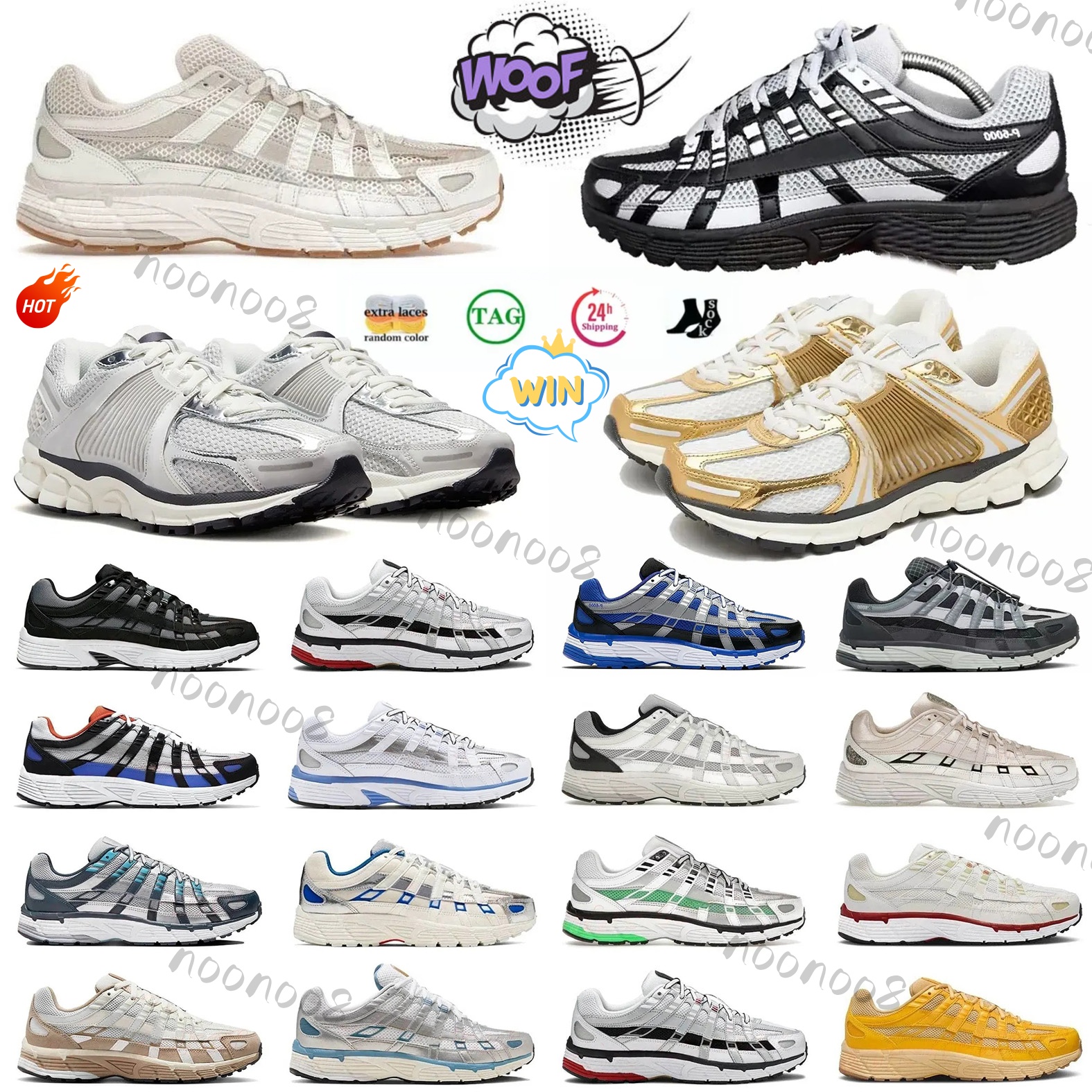 Top P6000 Running Shoes For Men Women 6000 Designer Trainers v5 Metallic Silver Light Bone Laser Fuchsia Triple Black Burgundy Outdoor Sneakers Size 36-45 DHagte