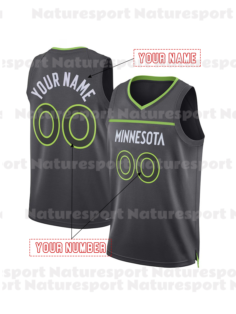 2025 Anthony Edwards Gobert Clark Custom Basketball Jersey Stitched Personalized Naz Reid DiVincenzo Hyland McDaniels Miller Reid Custom Any Number An
