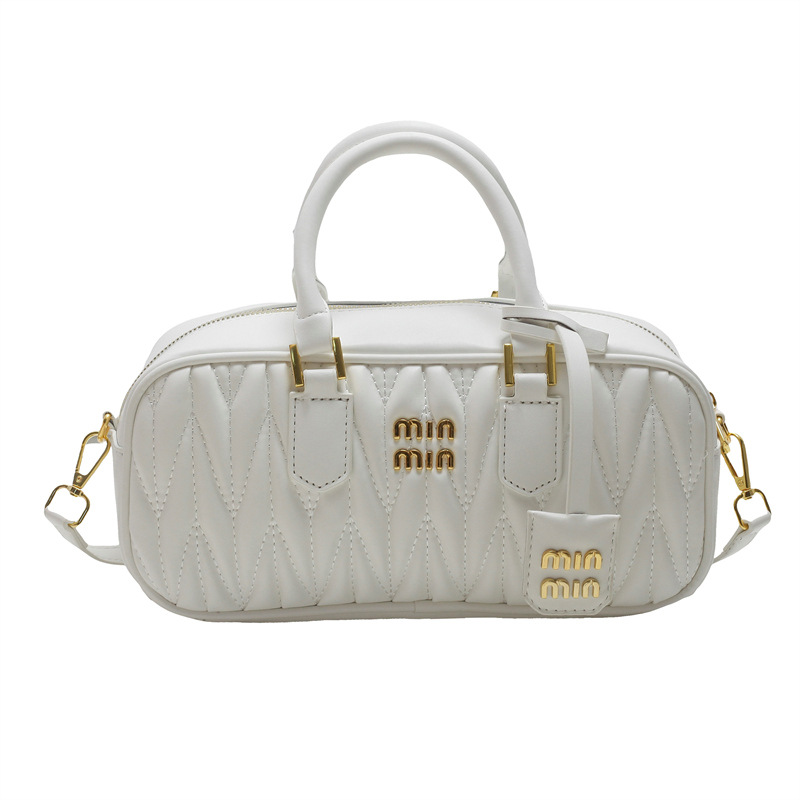 designer bag new Small-batch fashion small handbag with wrinkled texture for women High-end single-shoulder and crossbody Boston bag