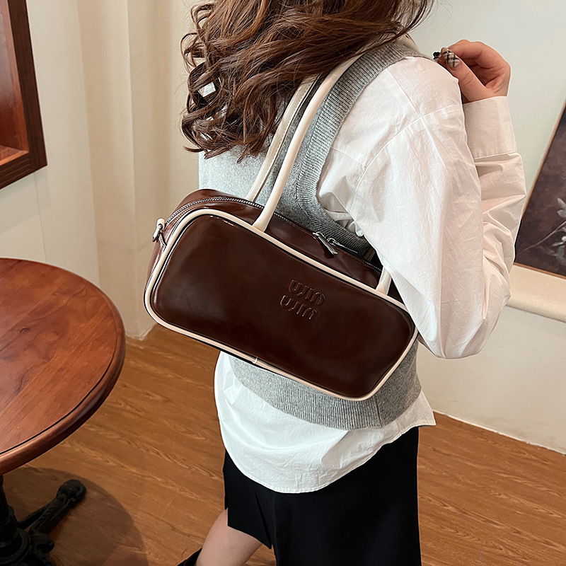 designer bag 2025 Melard bowling handbag large capacity, suitable for commuting simple and versatile briefcase high-quality texture retro small square