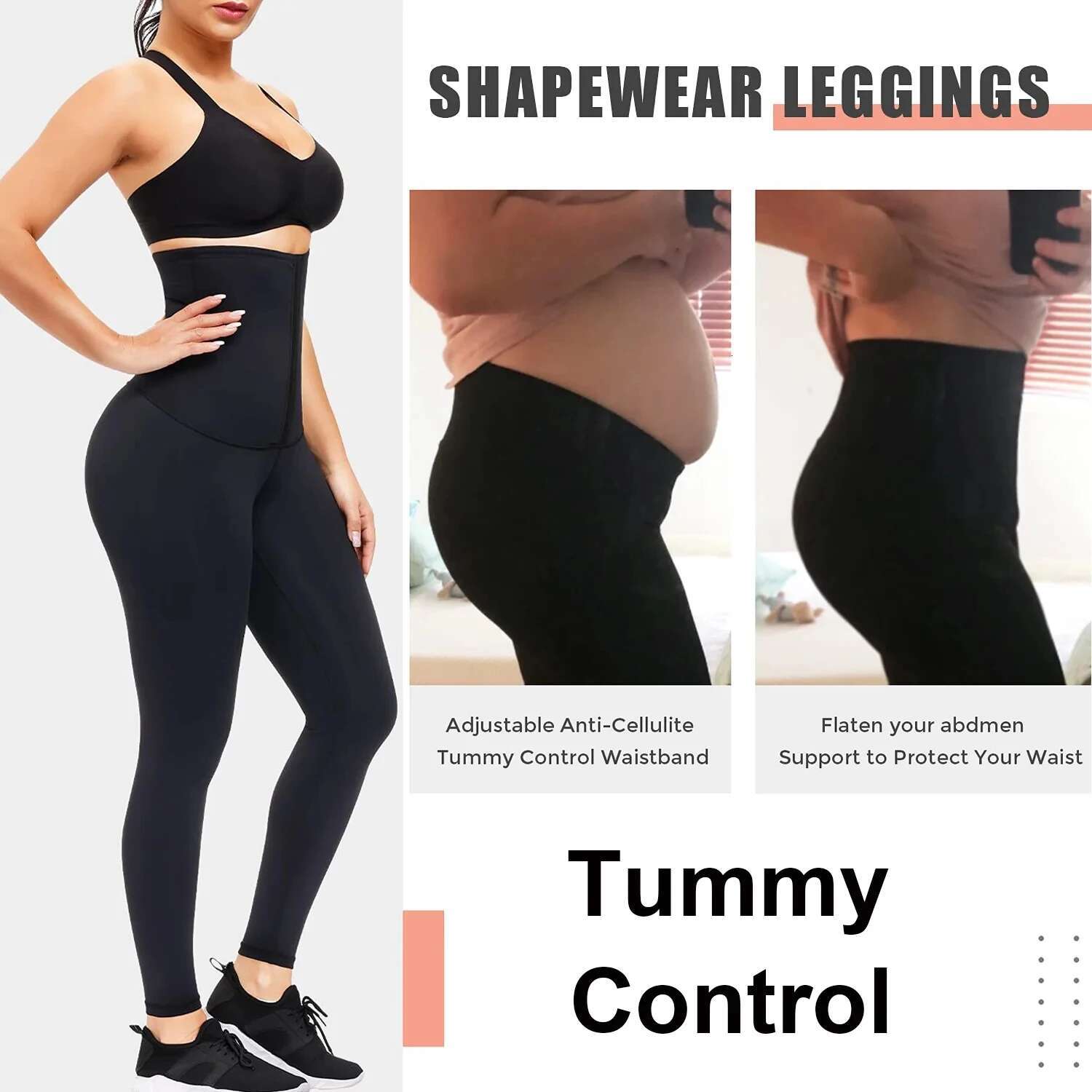 Ilfioreemio High Corset Leggings For Women Waist Trainer Tummy Control Slimming Push Up Body Shaper Workout Sport Yoga Pan