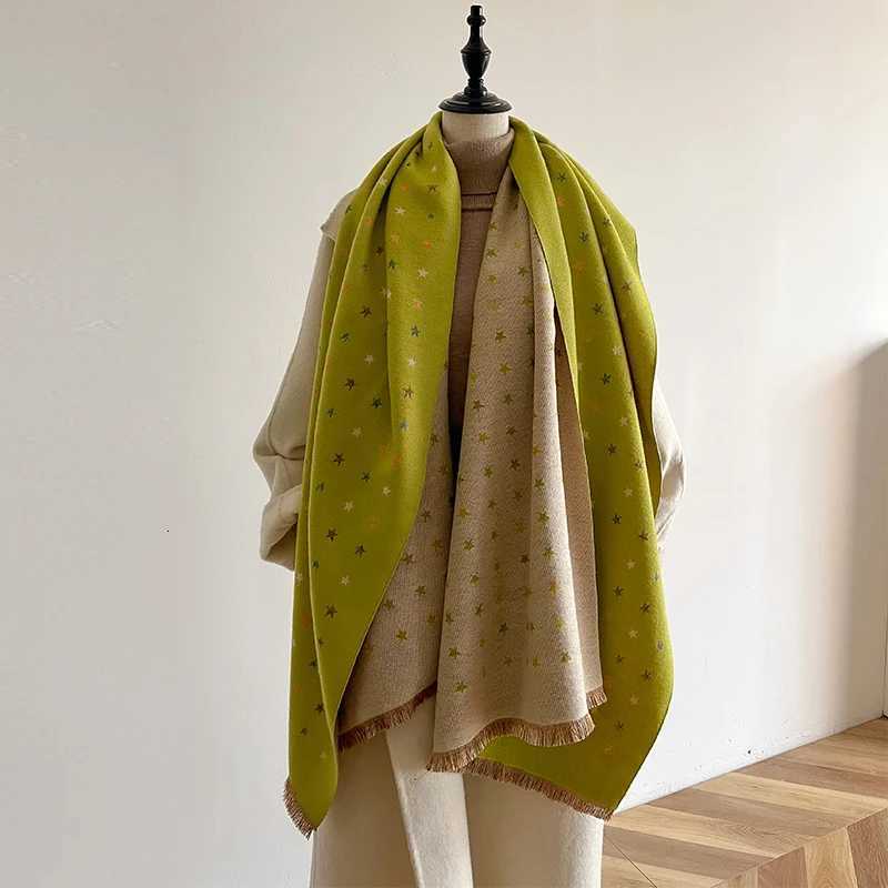 Luxury Women Cashmere Scarf Fashion Stars Print Scarves Lady Shawls Wraps Female Pashmina Warm Thick Blanket Stoles Bufanda Y251115