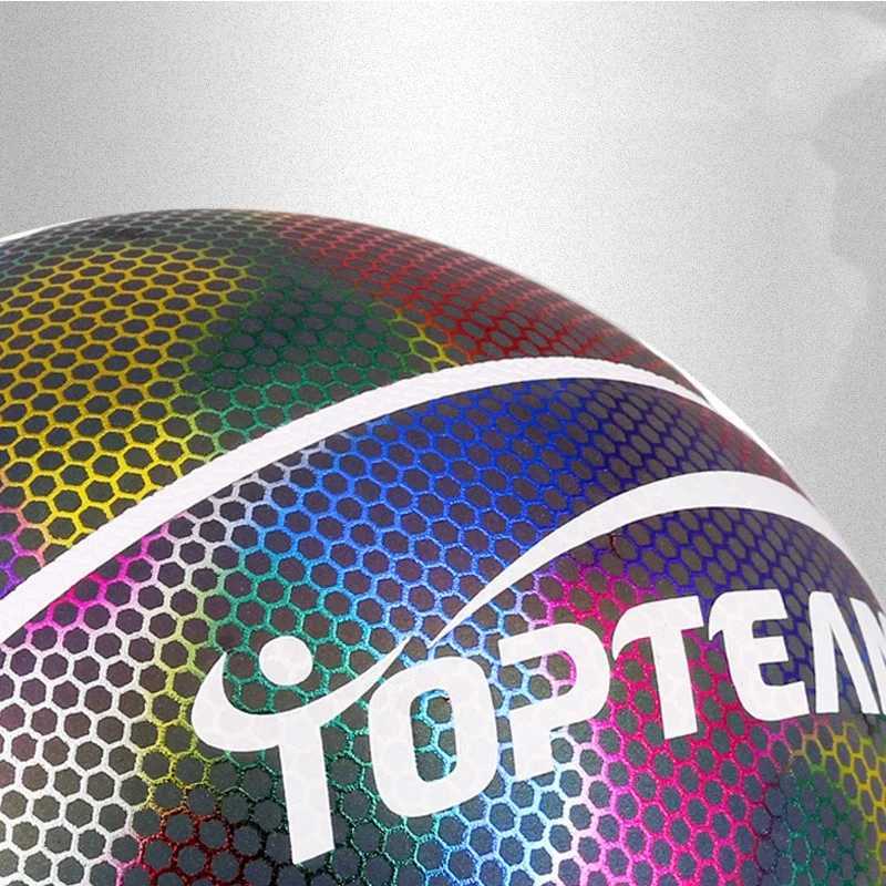 Basketball Size 7 Standard Adult PU Material With Holographic Luminous Reflective Design Training Ball Gift For Sports LoversW251115