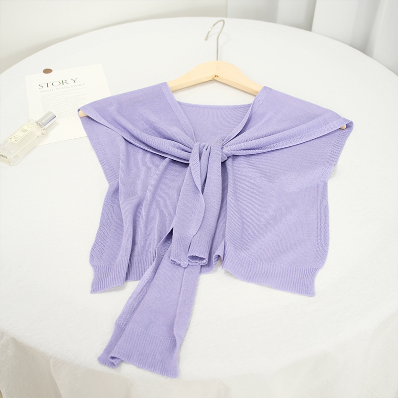 K403 Korean version factory direct sales pure color ice silk waistcoat thin style female net celebrity matching air-conditioned room office shawl