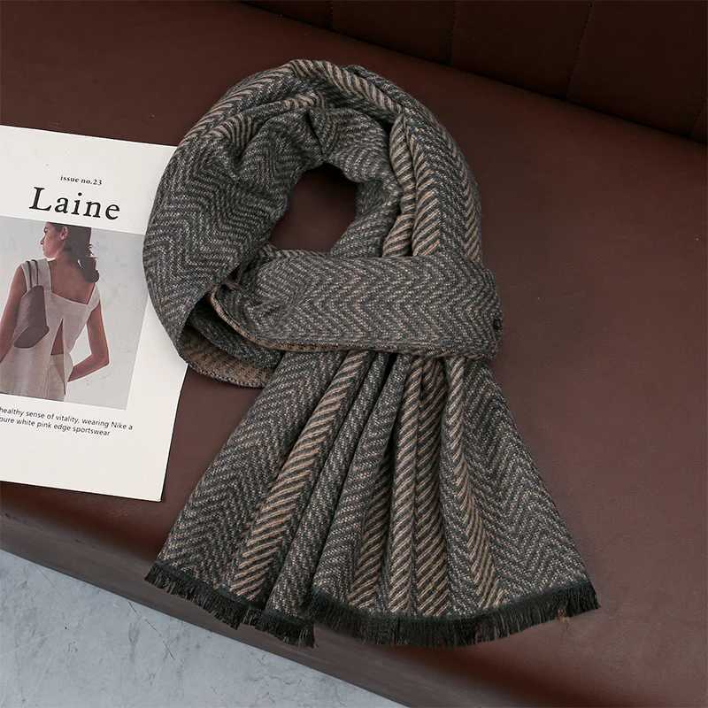 Luxury Winter Plaid Scarf Design Men Cashmere Pashmina Warm Shawl Lady Wrap Tassel Scarves Knitted Thick Blanket 2025 Y251115