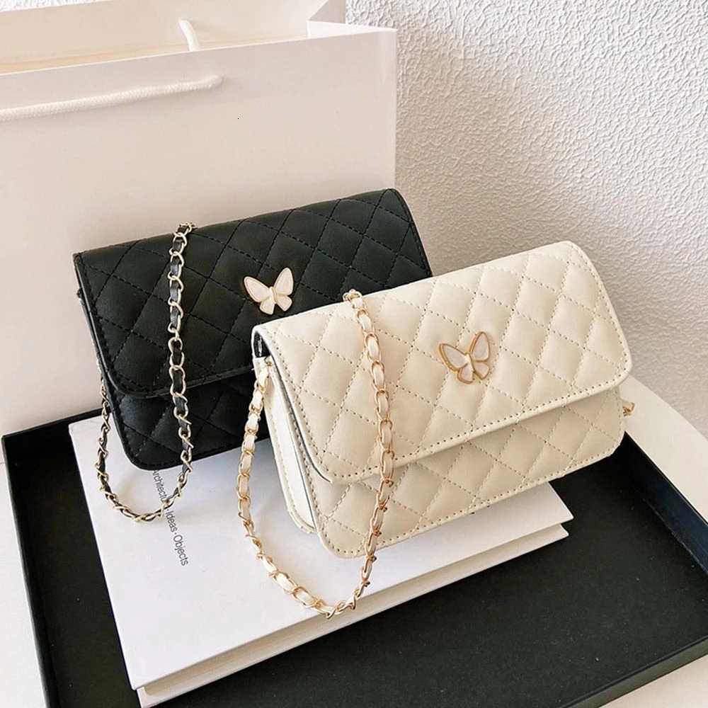 PU Leather Shoulder Bag Classic Style Diamond Pattern Chain Bag Women Trendy All-Match Crossbody Bag Mini Korean Style BagsW251115