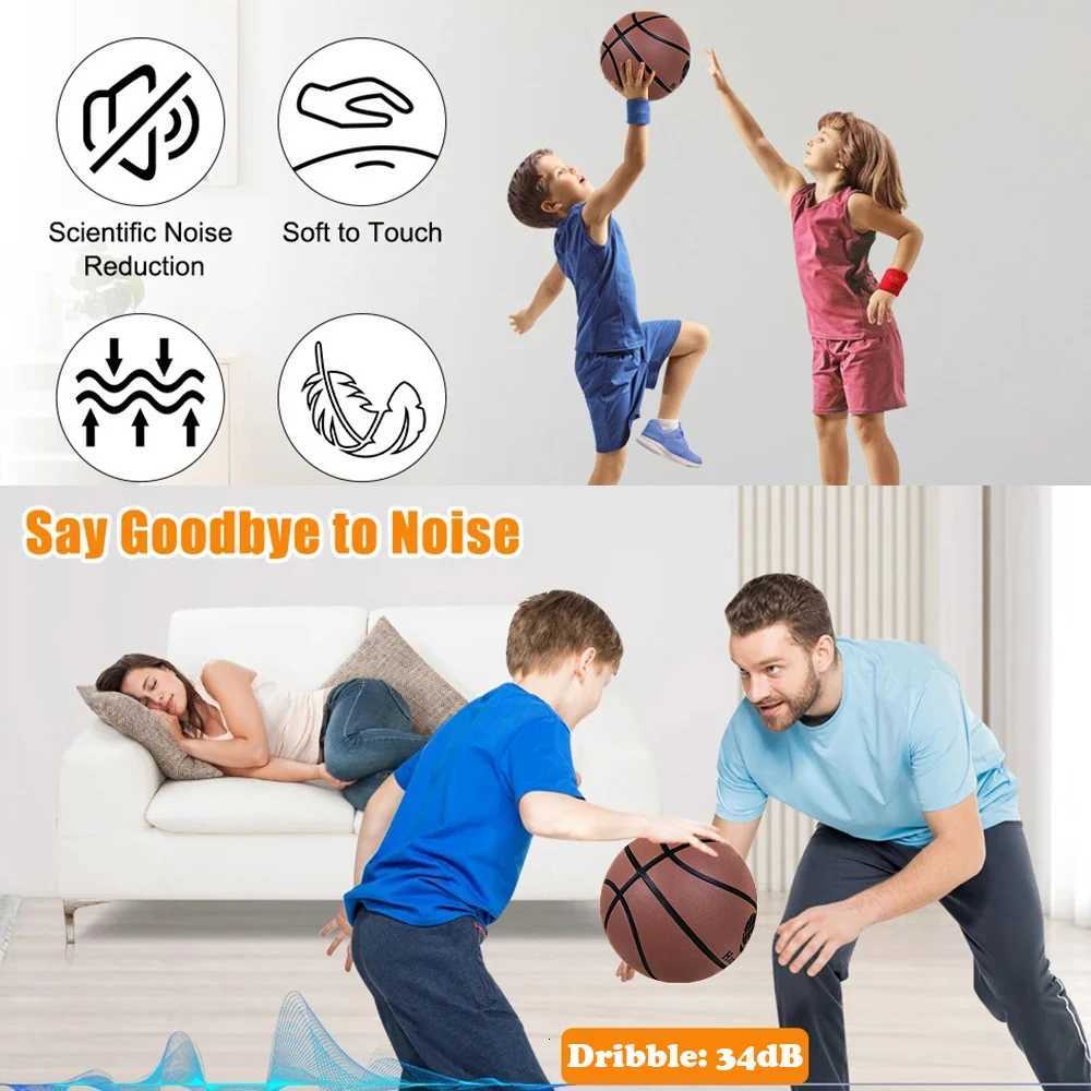 Mute Bouncing Basketball Ball Standard Dia 24cm/23cm Indoor Dribble Practice Silent Ball College Basketball Bounce Quiet at HomeW251115
