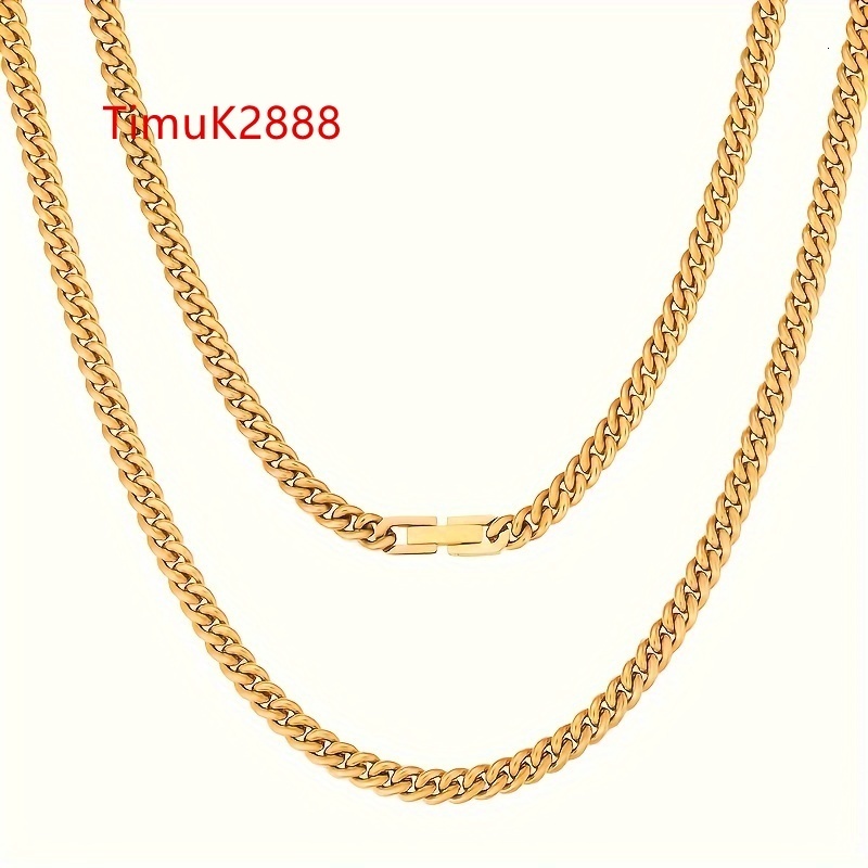 USA 5mm Cuban Link 18K Real Gold Plated Miami Cuban Curb Necklace Hip Hop Jewelry 16/18/20/22/24 Inch Neck Chains for Men Women