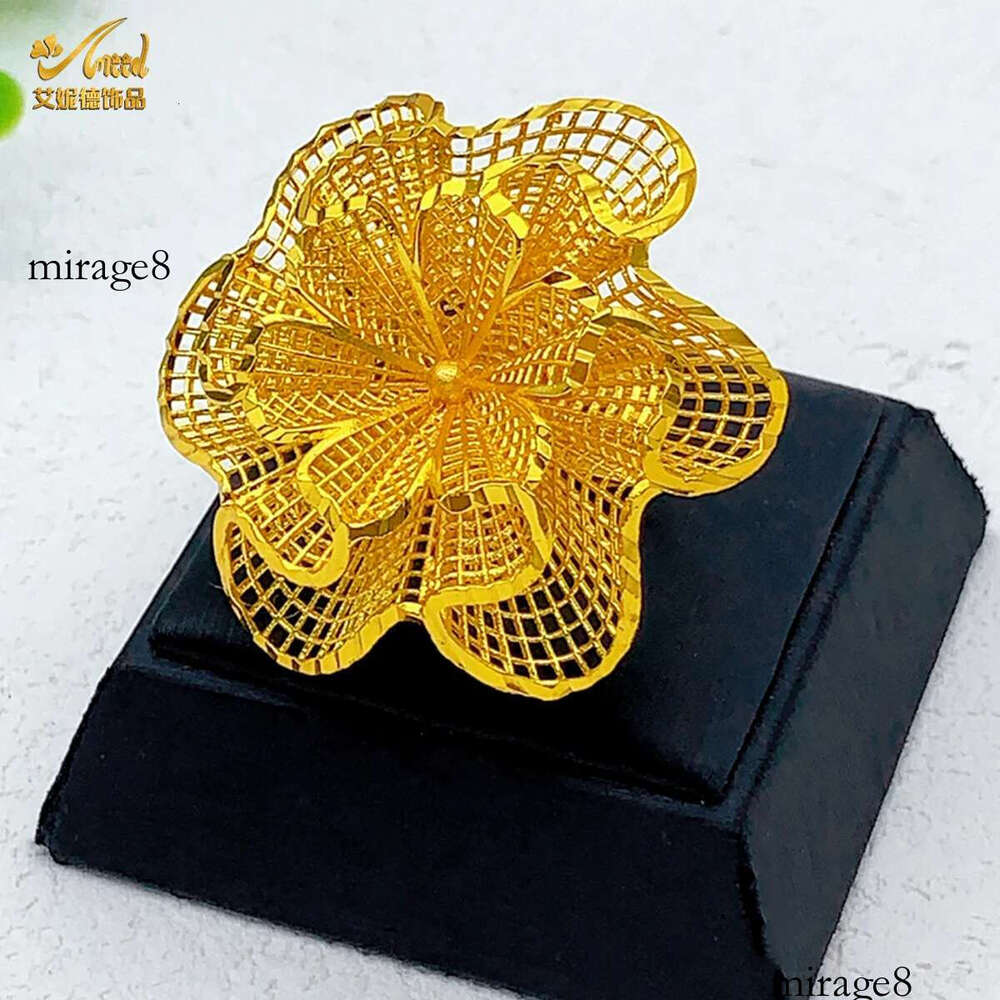 ANIID Ethia Dubai wer Gold Color Big Arab Rings Resizable For Women Wedding Jewelry African Party Gift Nigerian Jewellery