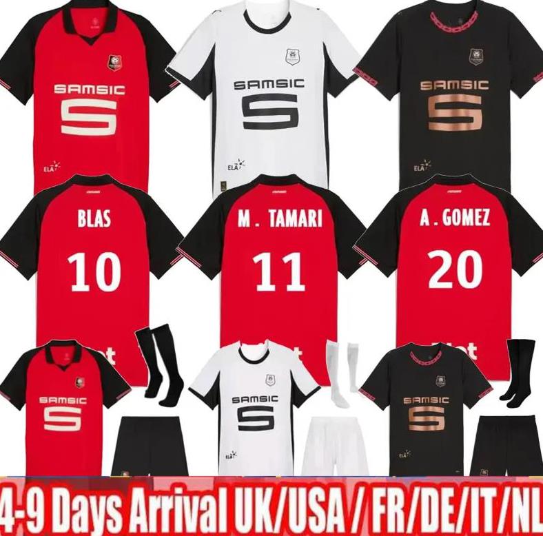 25 26 Stade Rennais Soccer Jerseys GOUIRI Player Version Rennes TERRIER BOURIGEAUD KAMALDEEN KALIMUENDO HOME 2025 2026 DOKU