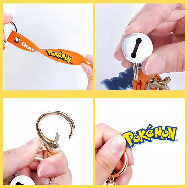 Kawaii Pokemon Pikachu Pendant Charmander Bulbasaur Psyduck Backpack pendant 6 Styles keychain ABS material Model Toy Kid Gifts