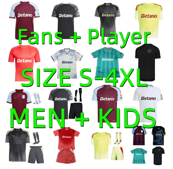 24 25 26 Astons villaes RASHFORD Soccer Jerseys 150 Year 2025 2026 TIELEMANS MCGINN KONSA WATKINS KAMARA ONANA BUENDIA MINGS MARTINEZ Football Shirt men kids kits