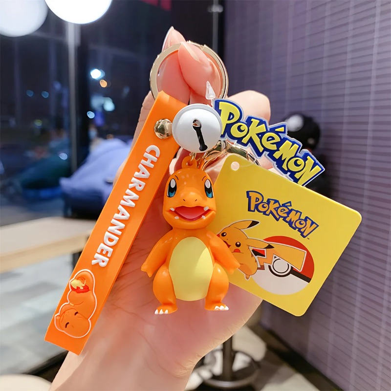 Kawaii Pokemon Pikachu Pendant Charmander Bulbasaur Psyduck Backpack pendant 6 Styles keychain ABS material Model Toy Kid Gifts