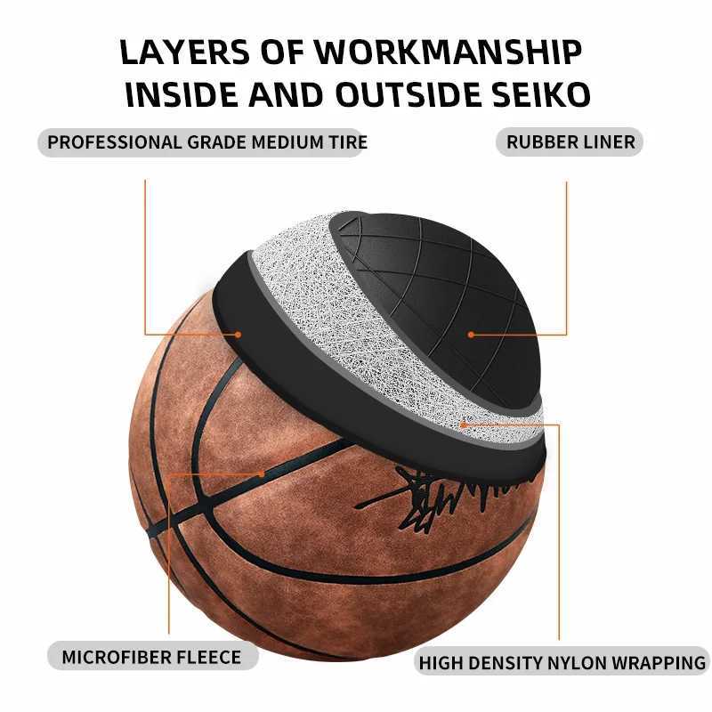 SIPAKE Basketball genuine microfiber suede size 7 professional competition outdoor leather feel outdoor field ballW251115