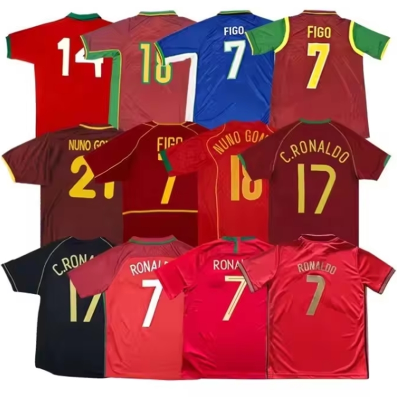 Retro classic 1998 1999 RONALDO soccer jerseys 2000 2002 2004 2006 2012 16 18 Portugal PAULETA RUI COSTA FIGO J.MOUTINHO NANI PEPE QUARESMA Portugieser football shirt