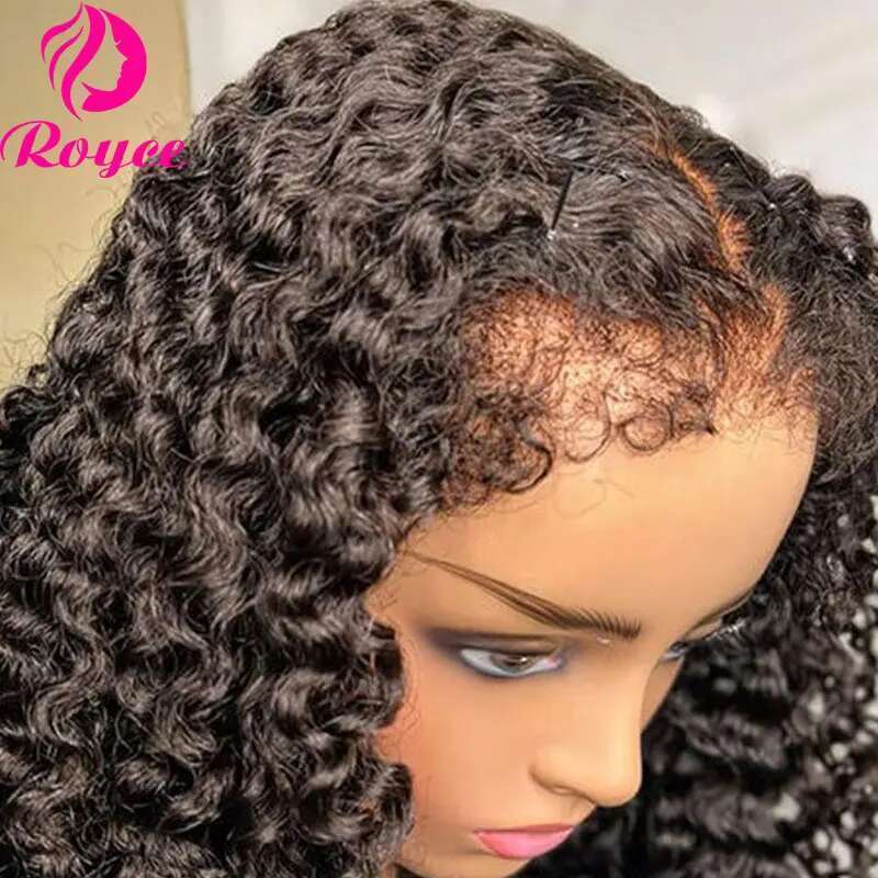 180 Density 30 Inch Wig 4C Kinky Curly Edges 13X4 Transparent Lace Front Wigs For Women Human Hair Remy