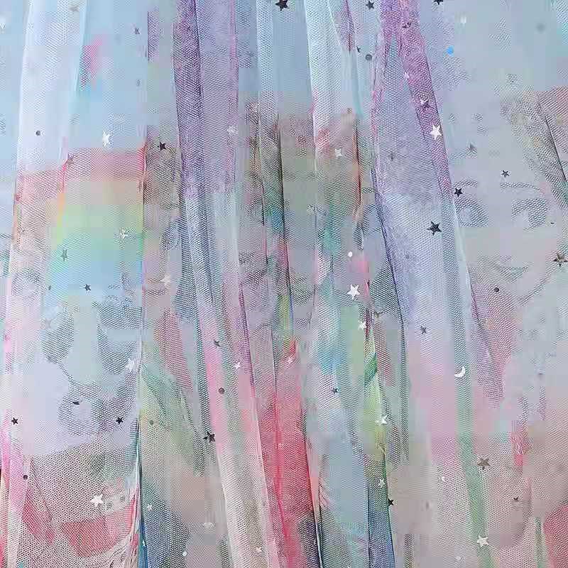 DISNEY toddler designer clothes infant designer clothes Frozen Elsa princess summer princess dress mesh dress little girls baby party dress.