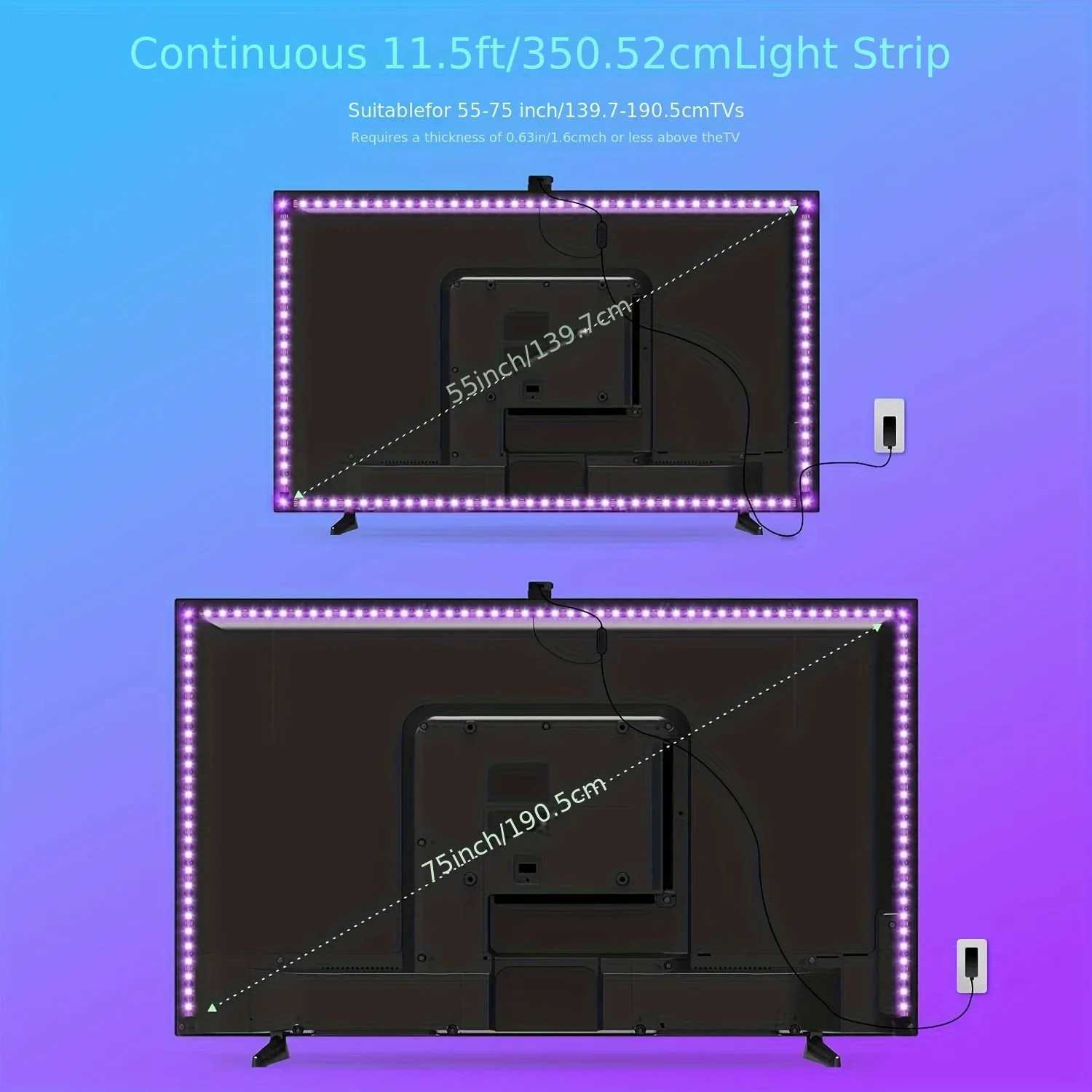 TV environment screen backlight 5V USB Rgbic LED light strip with camera 3.8M/5M application intelligent lighting color synchronization game light Z25