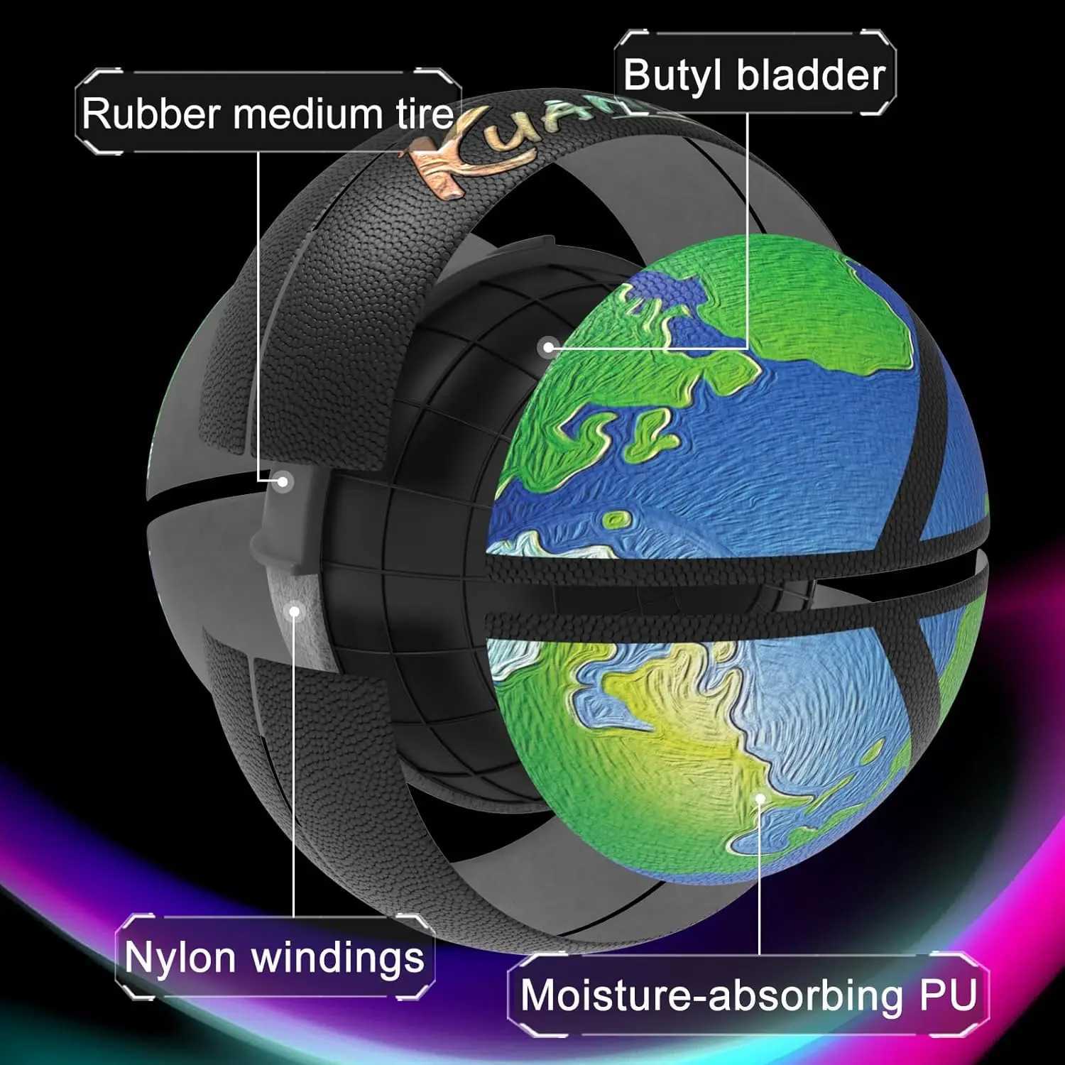 Kuangmi Love Lucky Series Basketball Official Size 7295 Limited Collectors Edition Art BallW251115