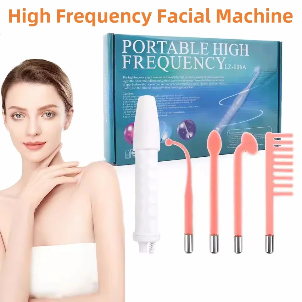 High Frequency Facial Machine 4 In 1 Handheld Electric For Face Skin Beauty Tools Portable Neon Wand Treatment Wand 251112