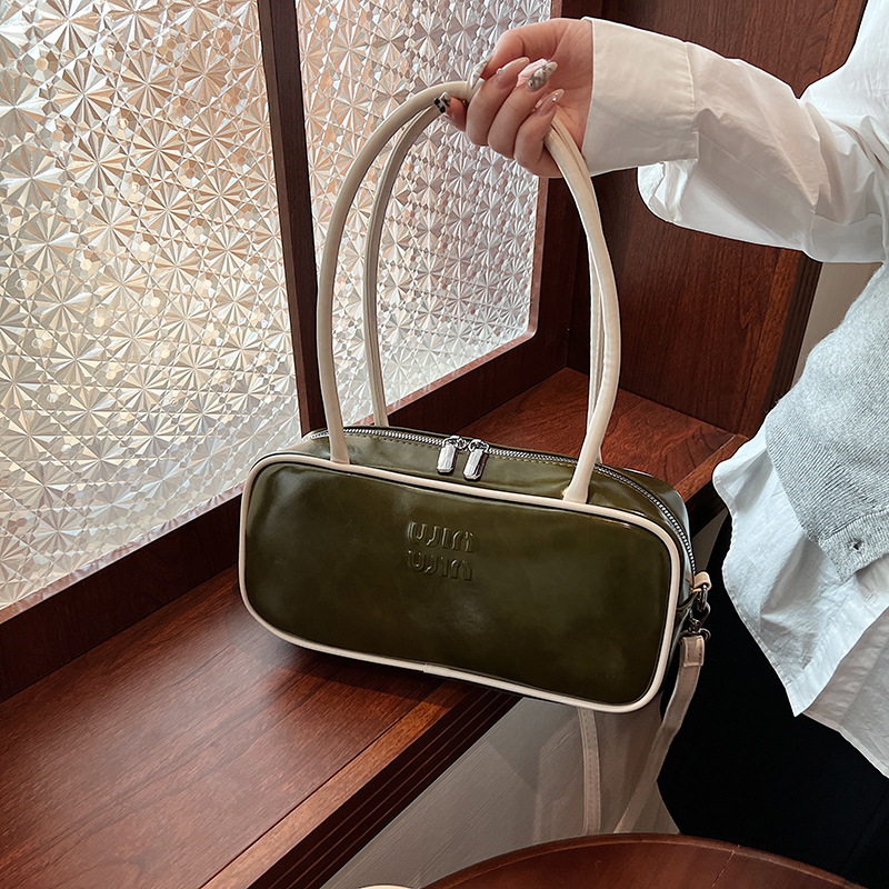 designer bag 2025 Melard bowling handbag large capacity, suitable for commuting simple and versatile briefcase high-quality texture retro small square