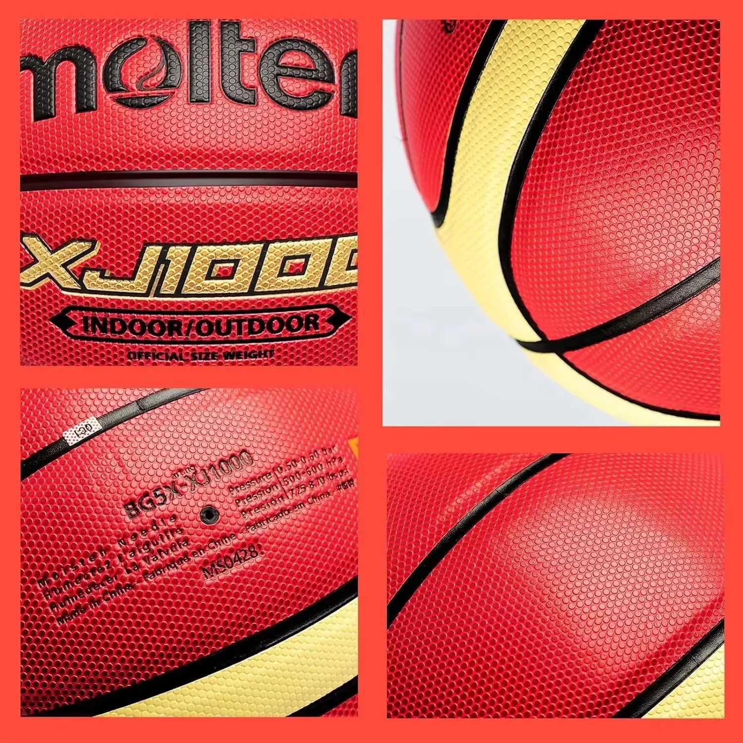 Molten Basketball XJ1000 Size 6 7 Indoor/Outdoor Training Wear-Resistant PU Leather BasketballW251115