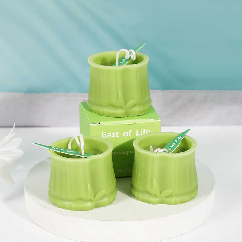 Creative bamboo modeling diy scented candle wholesale household scented candle decoration holiday companion gift Y240815