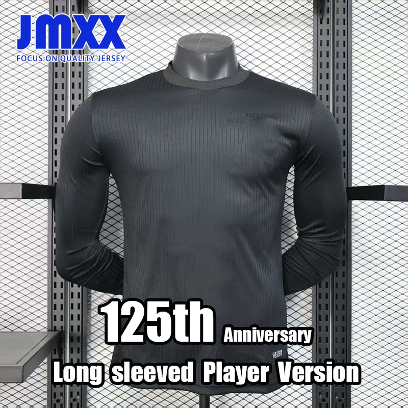 JMXX 25-26 Long Sleeve Player Version German 125th Anniversary Soccer Jersey Black Pre Match Mens Uniforms Man Jerseys Football Shirt 2025 2026