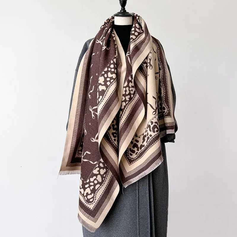 Luxury 2024 Latest Design Winter Two-Sided Jacquard Cashmere Scarves High Quality Women Thicken Wrap Shawl Ladies Wool Pashmina Scarf Y251115